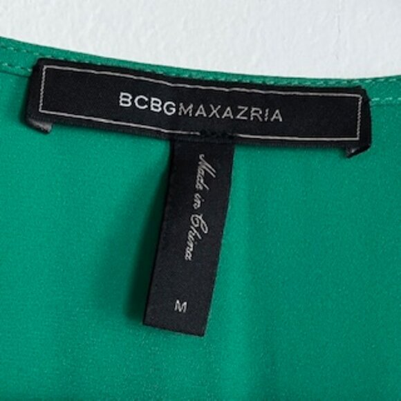 BCBG MAXAZRIA Green Maxi Dress with Asymmetric Hem Women's M - Picture 4 of 11